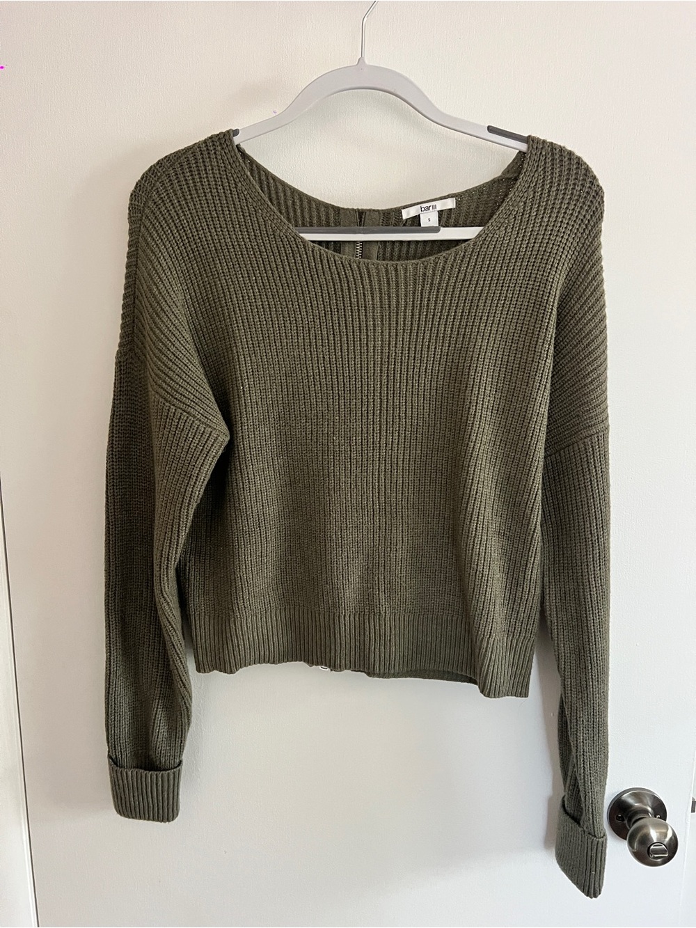 BAR III: Scoop-Neck Knit Sweater w/ zipper